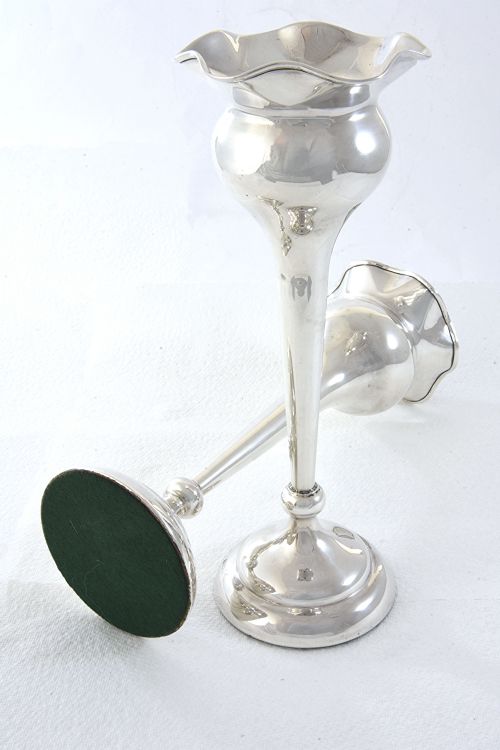 fig 3. Pair of Silver Art Nouveau Bud Vases 1916