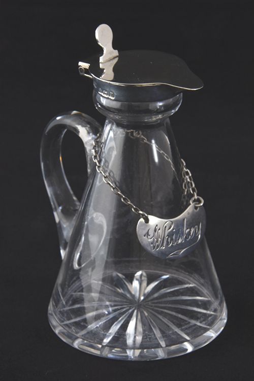 Silver Mounted Whisky Noggin with Label 1922