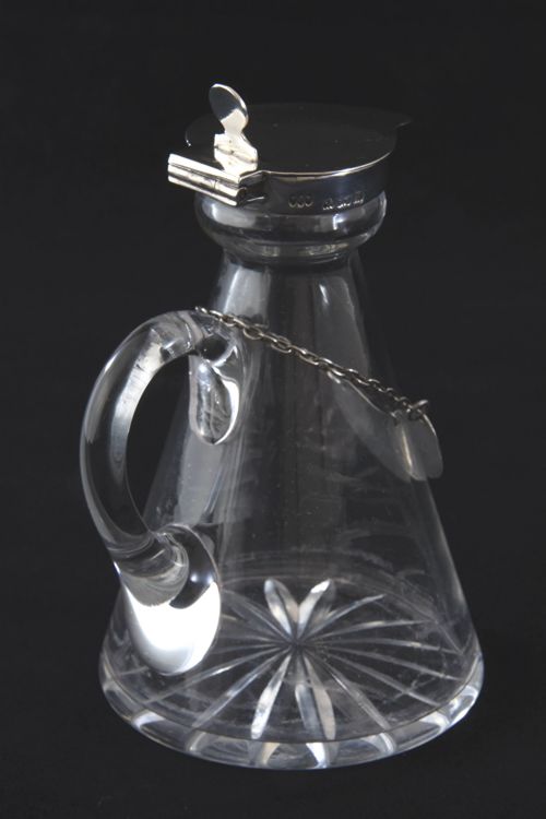 fig 1. Silver Mounted Whisky Noggin with Label 1922