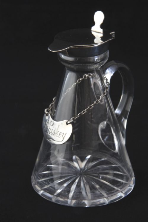 fig 2. Silver Mounted Whisky Noggin with Label 1922