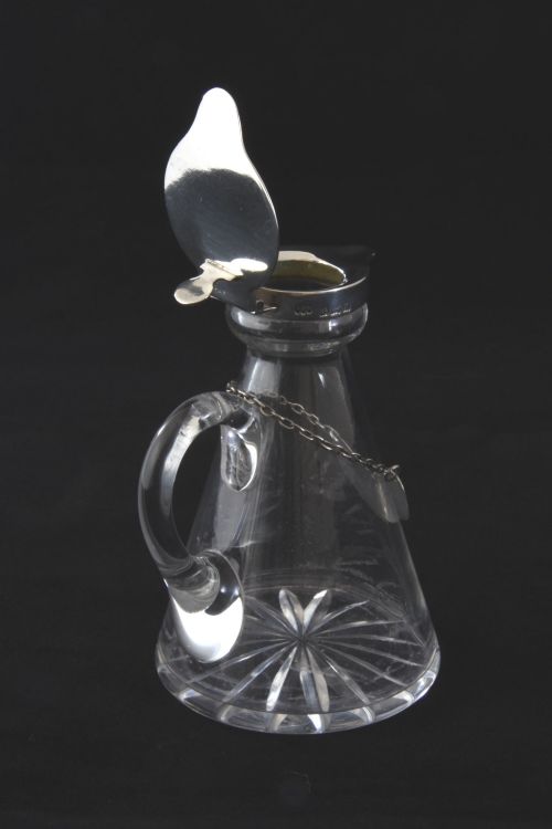 fig 4. Silver Mounted Whisky Noggin with Label 1922