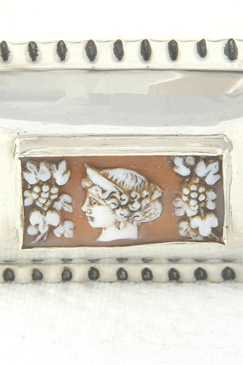 fig 4. Rare Edwardian Silver Snuff Box with Cameo Insert 1901