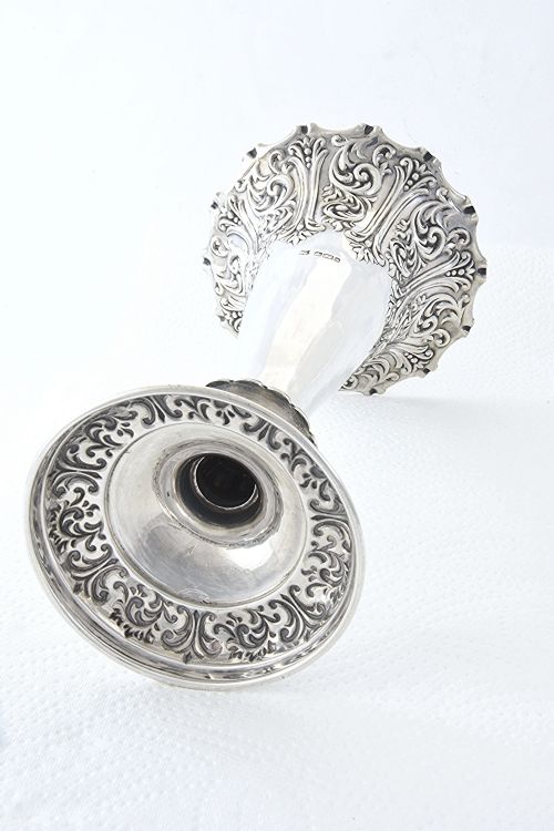 fig 2. Large Edwardian Silver Trumpet Vase 1901