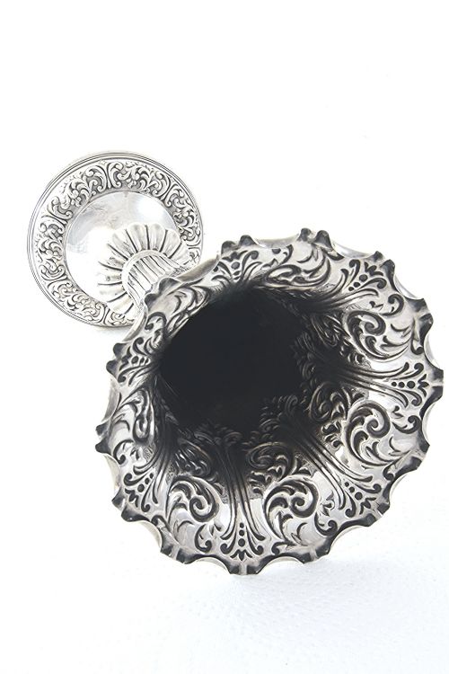 fig 3. Large Edwardian Silver Trumpet Vase 1901