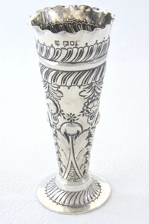 Victorian Silver Posy Vase 1898