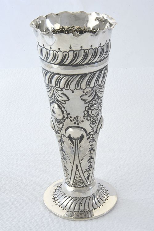 fig 1. Victorian Silver Posy Vase 1898