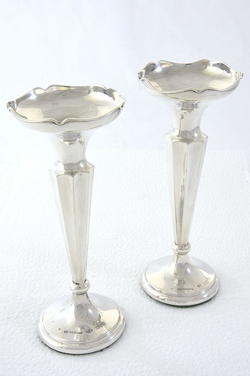 Pair of Silver Posy Vases – Chester 1920