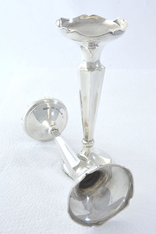 fig 2. Pair of Silver Posy Vases – Chester 1920