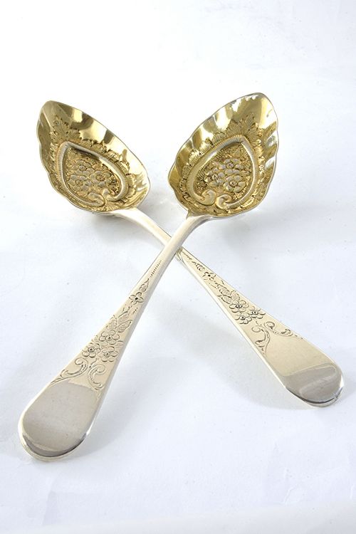 fig 1. George III Silver Berry Spoons 1812