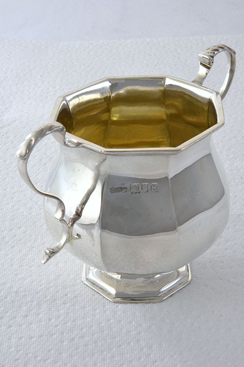 fig 1. George V Two Handled Silver Sugar Bowl 1913