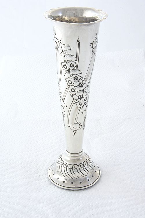 Victorian Silver Trumpet Vase 1897