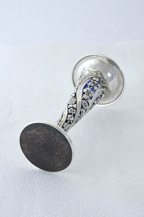 fig 4. Edwardian Silver Posy Vase with Blue Glass Insert 1909