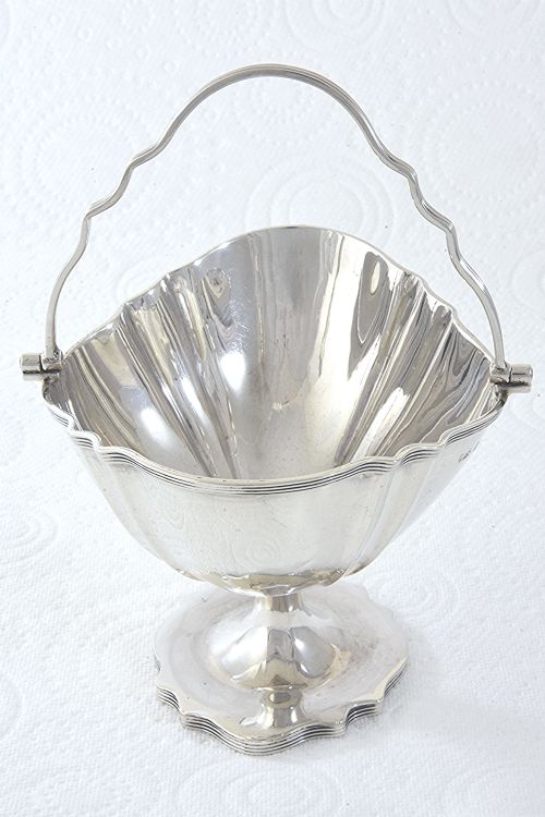 fig 1. Small Edwardian Silver Swing Handle Basket 1906