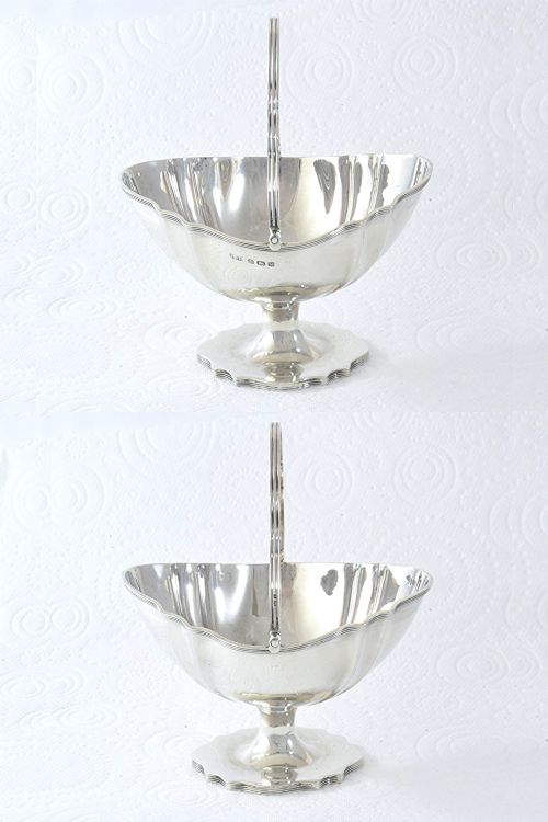 fig 3. Small Edwardian Silver Swing Handle Basket 1906
