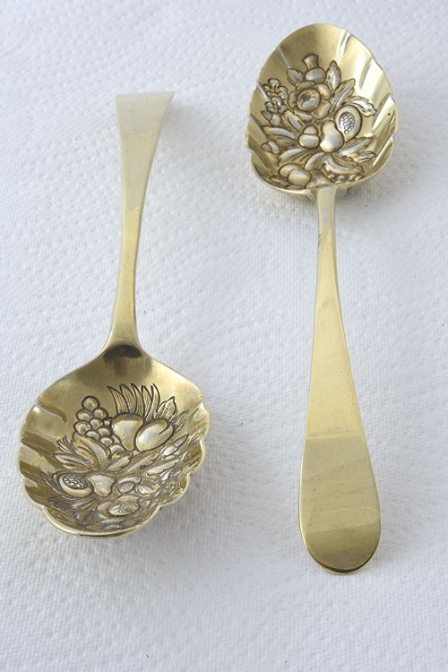 Pair of Georgian Silver Gilt Berry Spoons – Hester Bateman 1782 / 89