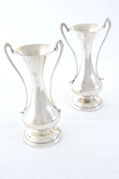 Pair of George V Silver Posy Vases 1912