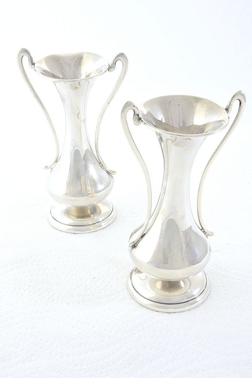 fig 1. Pair of George V Silver Posy Vases 1912