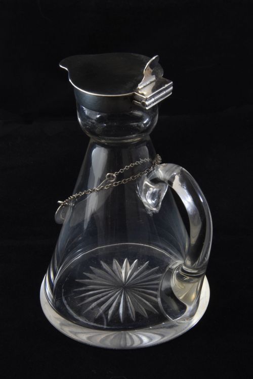 fig 2. Edwardian Silver Mounted Whisky Noggin & Label 1908
