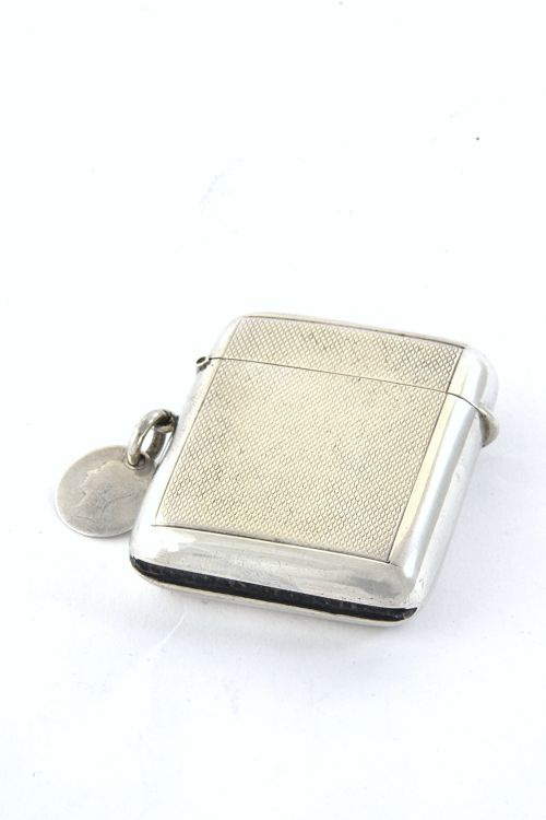 Large Solid Silver Vesta Case 1919