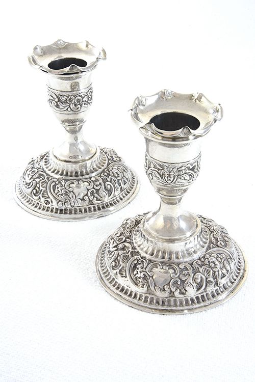 Pair of Victorian Silver Candlesticks 1895