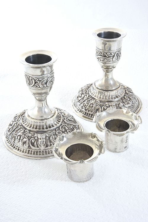 fig 2. Pair of Victorian Silver Candlesticks 1895