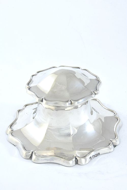 fig 1. George V Antique Silver Inkwell 1915