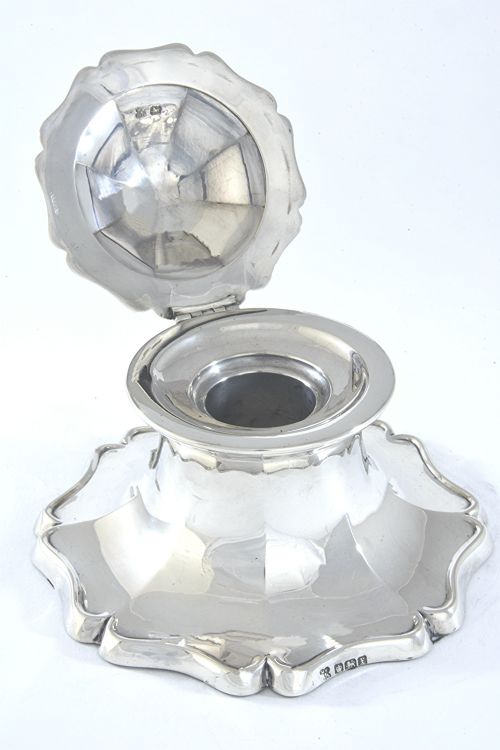 fig 2. George V Antique Silver Inkwell 1915