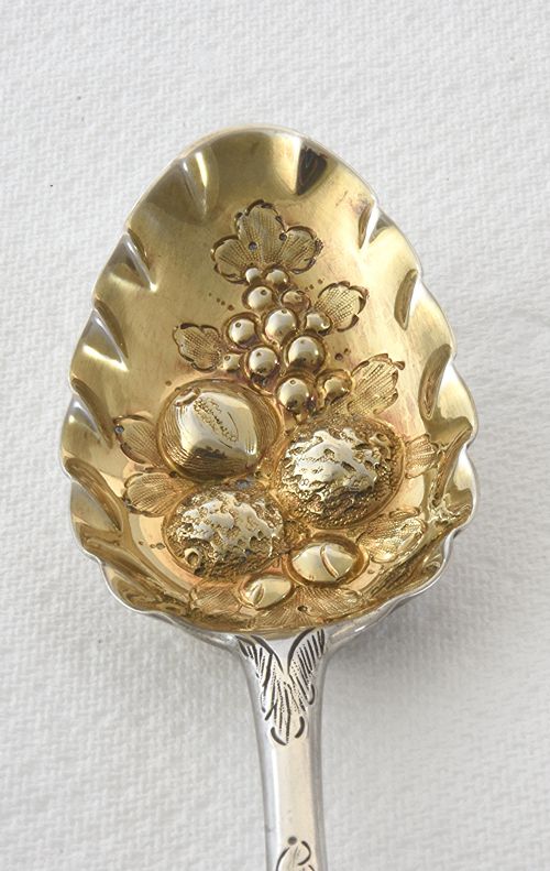 fig 3. Pair of George II Silver Berry Spoons 1755 (Boxed)