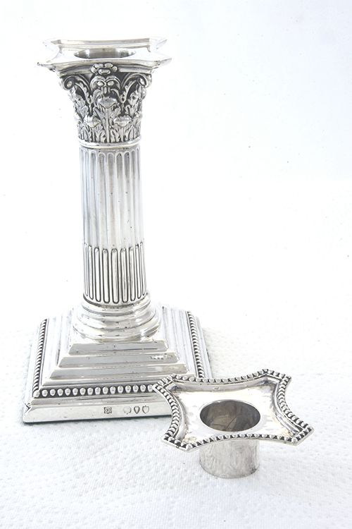 fig 2. Pair of Victorian Silver Candlesticks 1890