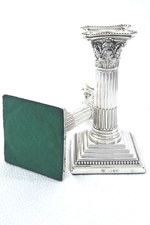 fig 4. Pair of Victorian Silver Candlesticks 1890