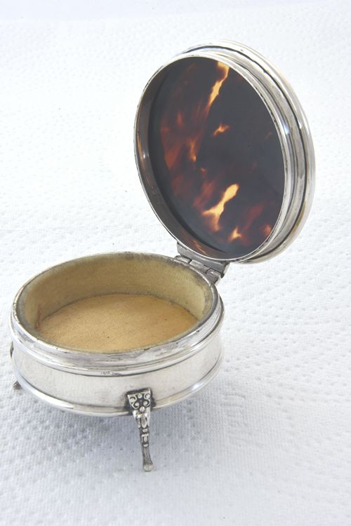 fig 1. Antique Silver & Tortoiseshell Trinket Box 1920