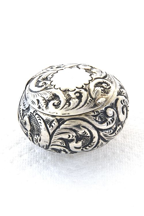 Victorian Silver Pill Box 1897