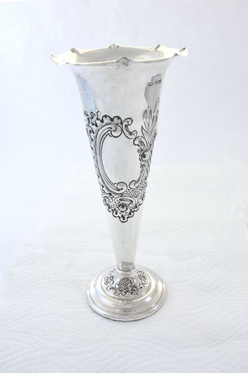 Edwardian Silver Trumpet Vase – Mappin & Webb - 1901