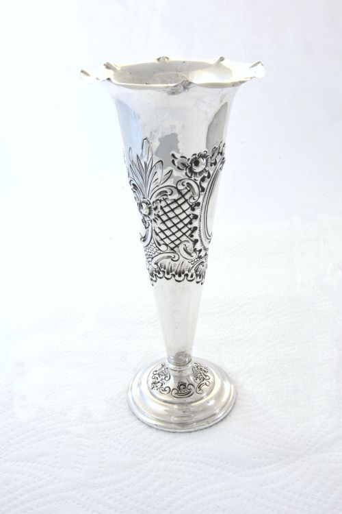 fig 1. Edwardian Silver Trumpet Vase – Mappin & Webb - 1901
