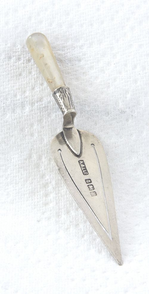 Edwardian Silver Trowel Bookmark 1909