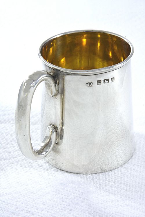 Edwardian Silver Christening Tankard 1906