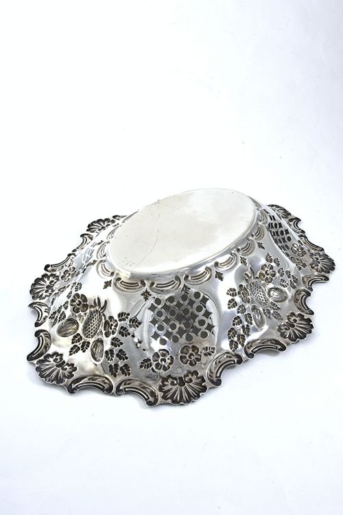 fig 2. Large Victorian Embossed Silver Dish 1897