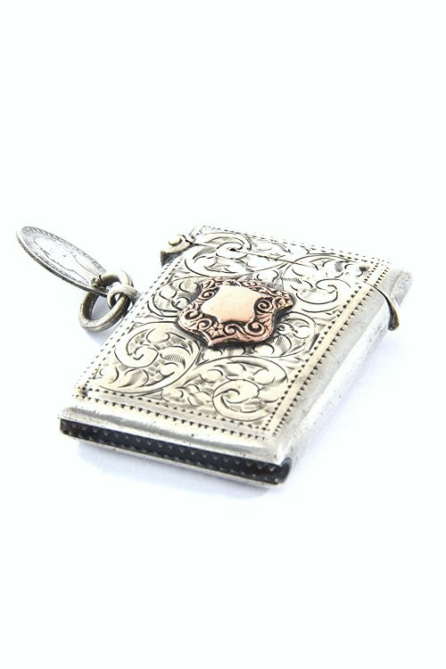 Edwardian Silver & Gold Vesta Case 1909