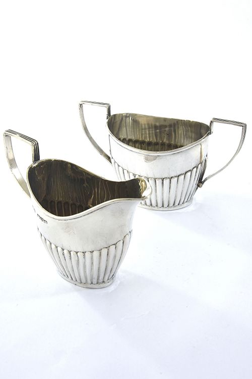 fig 2. Victorian Silver Cream Jug & Sugar Bowl – Chester 1901