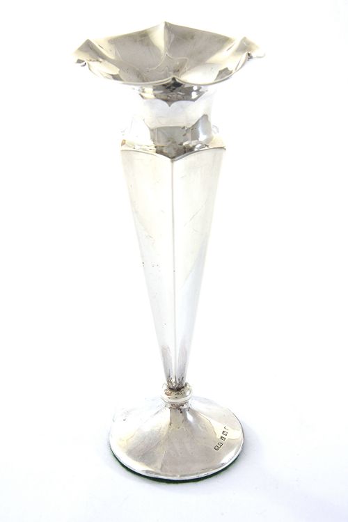 fig 1. Edwardian Silver Trumpet Vase 1907