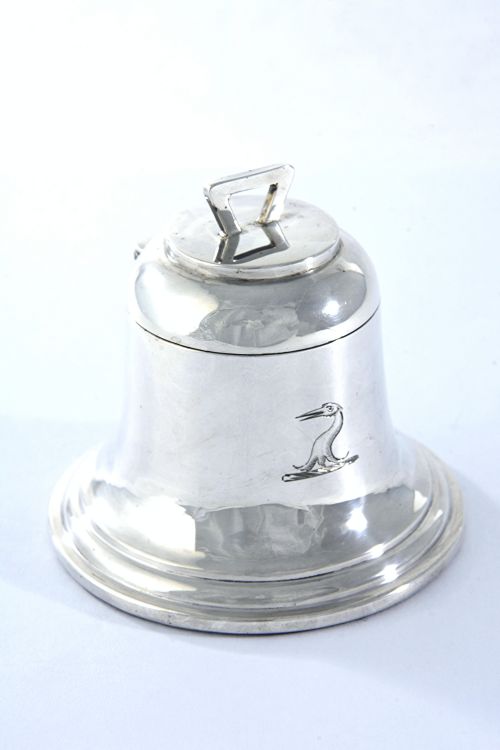 Edwardian Silver Novelty Bell-shaped Inkwell 1909
