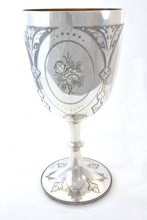 Large Victorian Silver Goblet 1873