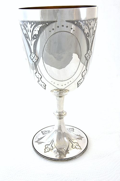 fig 1. Large Victorian Silver Goblet 1873