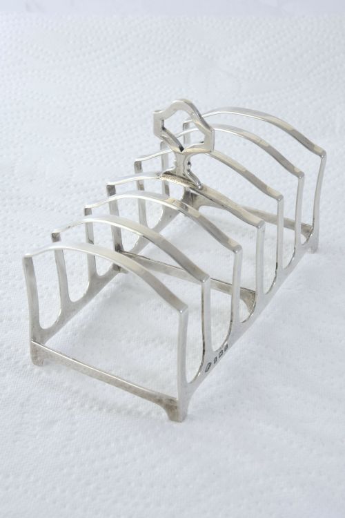 George V Silver Toast Rack (6 Slice) 1929