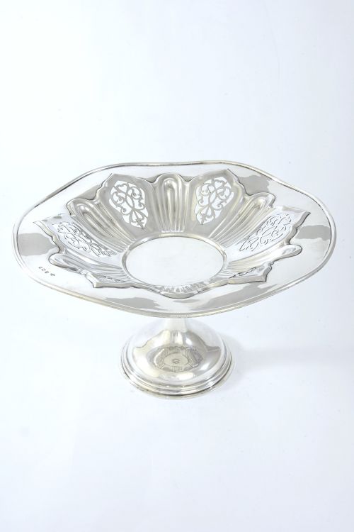 fig 1. Large Edwardian Silver Pedestal Bowl 1908