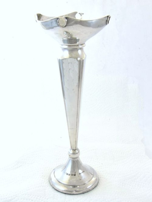 George V Silver Trumpet Vase 1912