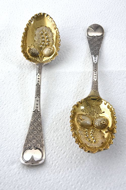 fig 1. Pair of George II Silver Berry Spoons 1759