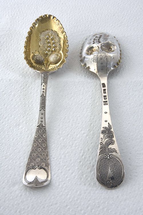 fig 2. Pair of George II Silver Berry Spoons 1759