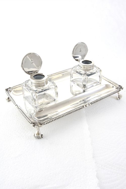 fig 1. George V Silver Inkstand 1913