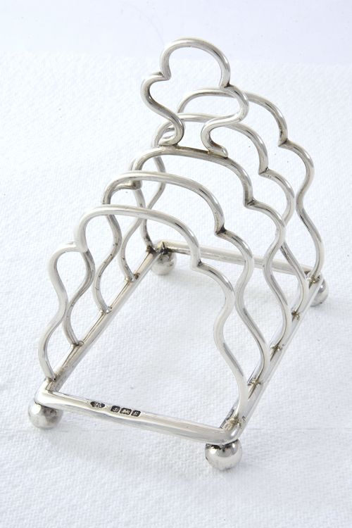 Edwardian Silver Toast Rack (4 Slice) 1906